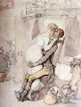 Un beso en la cocina caricatura de Thomas Rowlandson